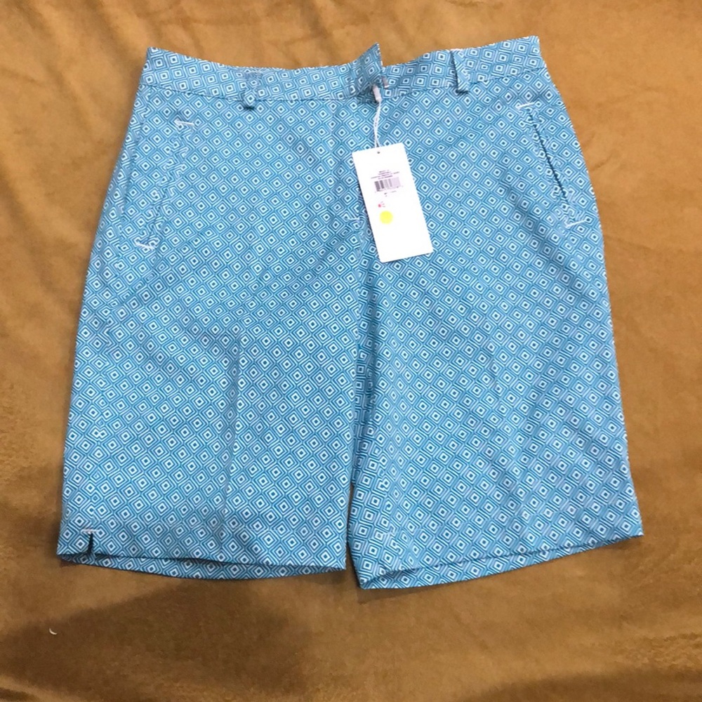 Lady Hagen Blue Diamond-Print Women's Bermuda Shorts